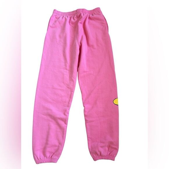 Sami Ryan x Smiley Bright Pink Sweatpants, Size Large, NEW no tags Display - Picture 2 of 11